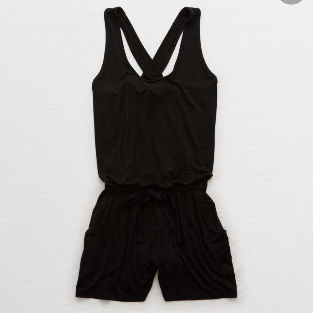 Aerie Knit Twist Back Romper - size s
